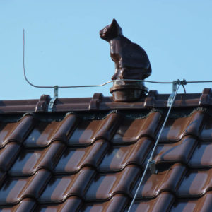 Keramická strešná krytina Röben monza plus maduro - realizácia strechy - okrasný prvok mačka